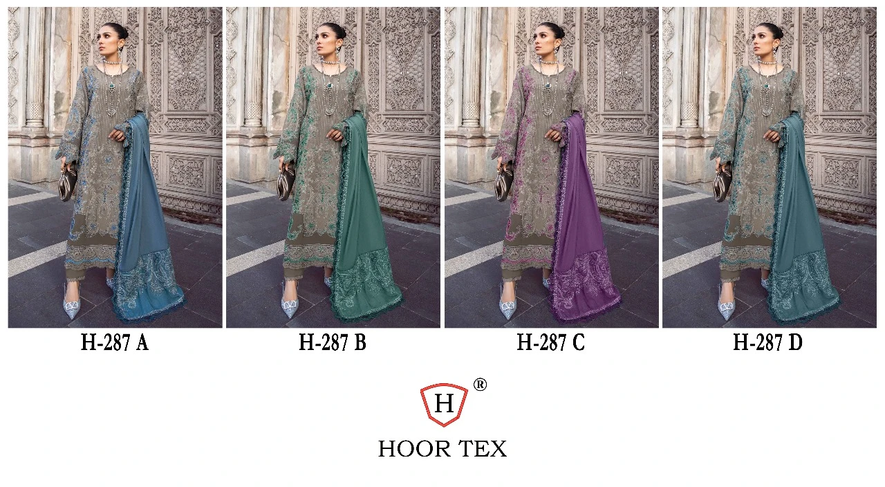 Hoor Tex H-287 A To D Heavy Rayon Wholesale Pakistani Salwar Suit Catalog — Wholesale Salwar Suits, hoor Tex wholesale from Surat — view 9